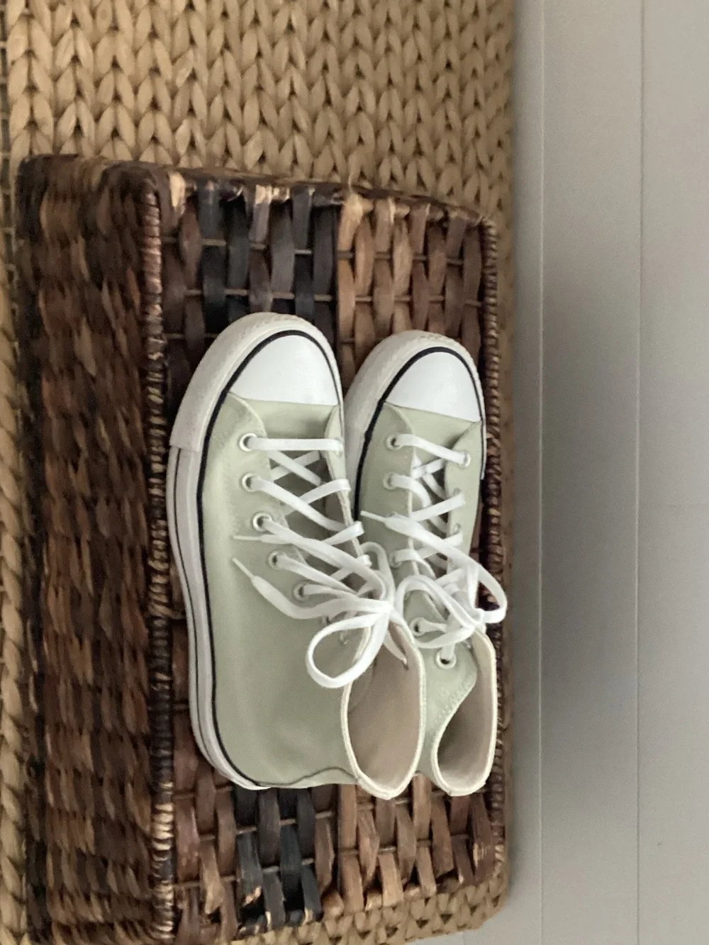 Converse Kids High-Top Sneakers in Mint Green and White